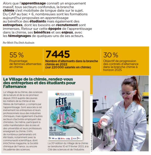 L’APPRENTISSAGE EN PLEIN BOOM DANS LA CHIMIE