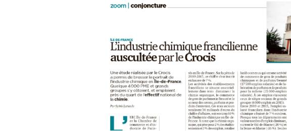 L'industrie chimique francilienne auscultée par le Crocis