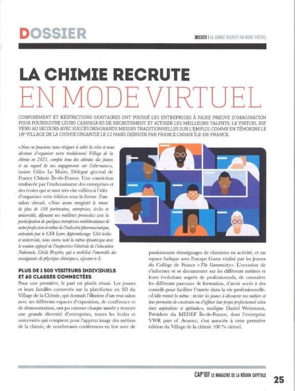 LA CHIMIE RECRUTE EN MODE VIRTUEL